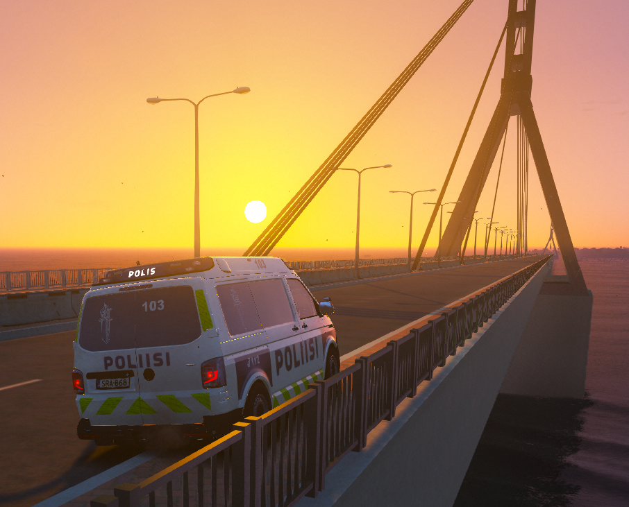 Poliisipartio Suomenlinnan sillalla